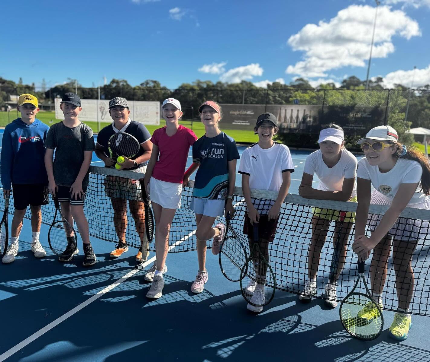 Junior Club members on the grass courts at Allen Park